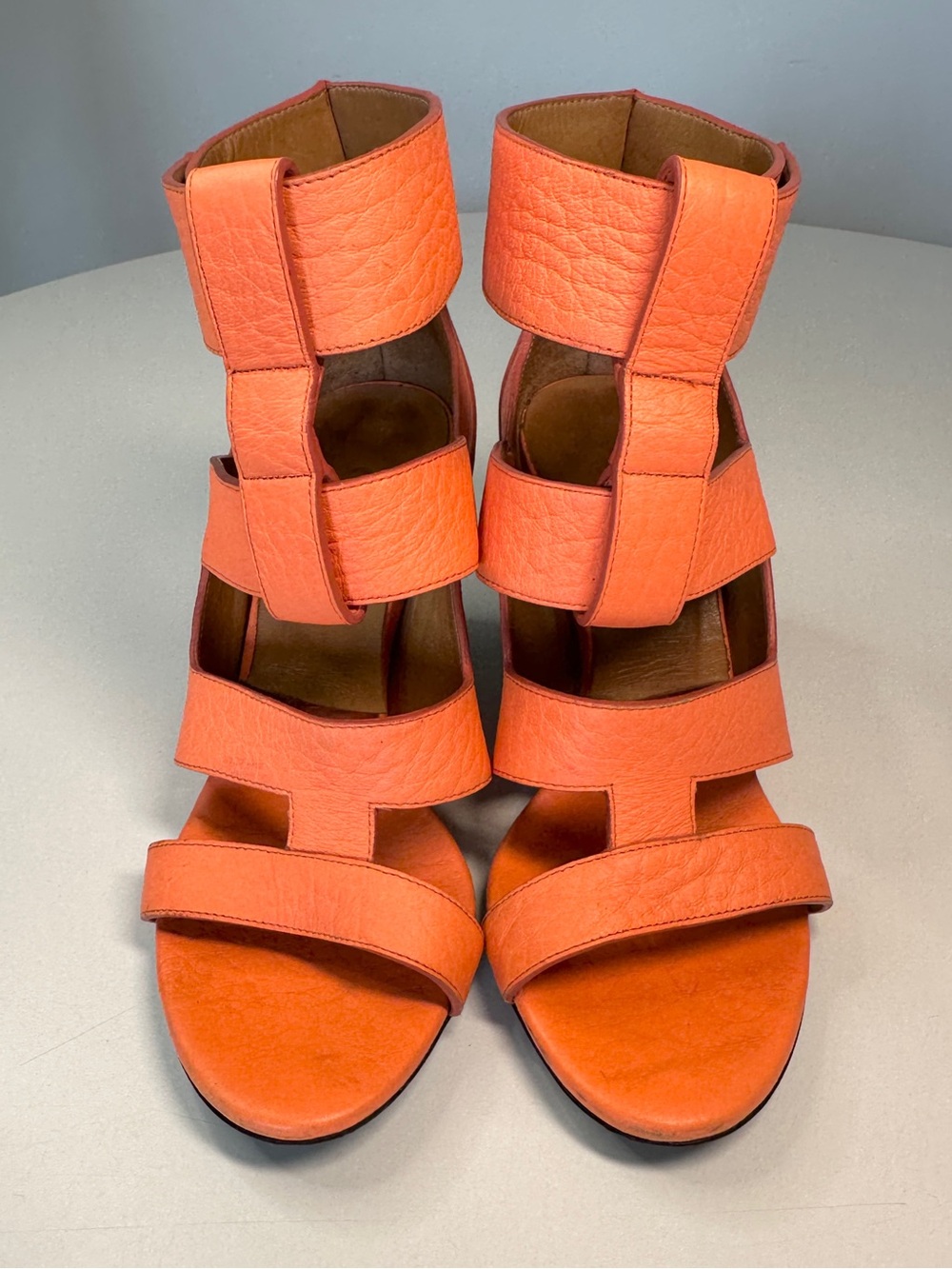 Authentic Chloe Orange Multi-Strap High Heel Sandals 35 5 - Picture 2 of 12